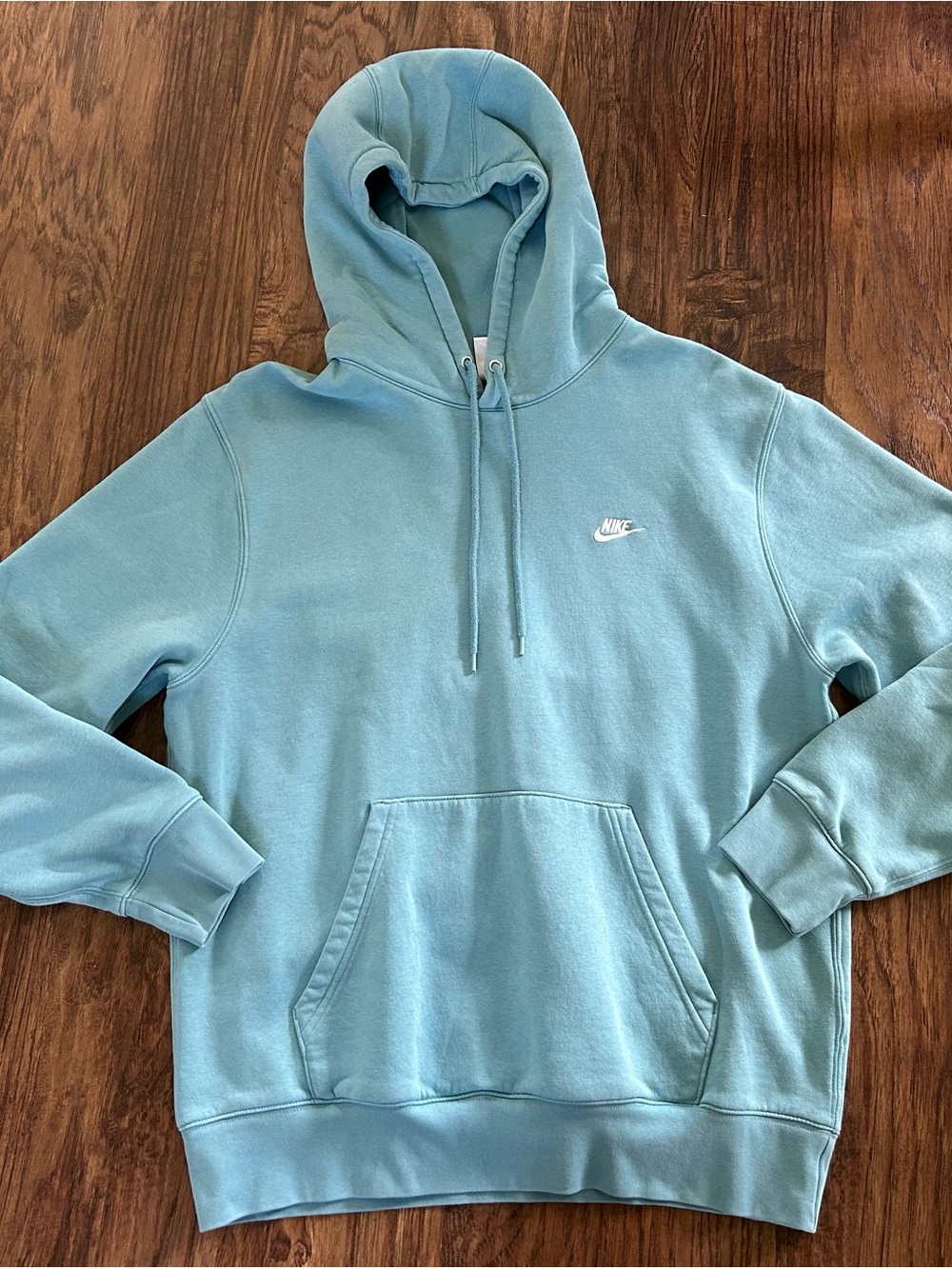 Nike Light Blue Crewneck Hoodie with Small Logo